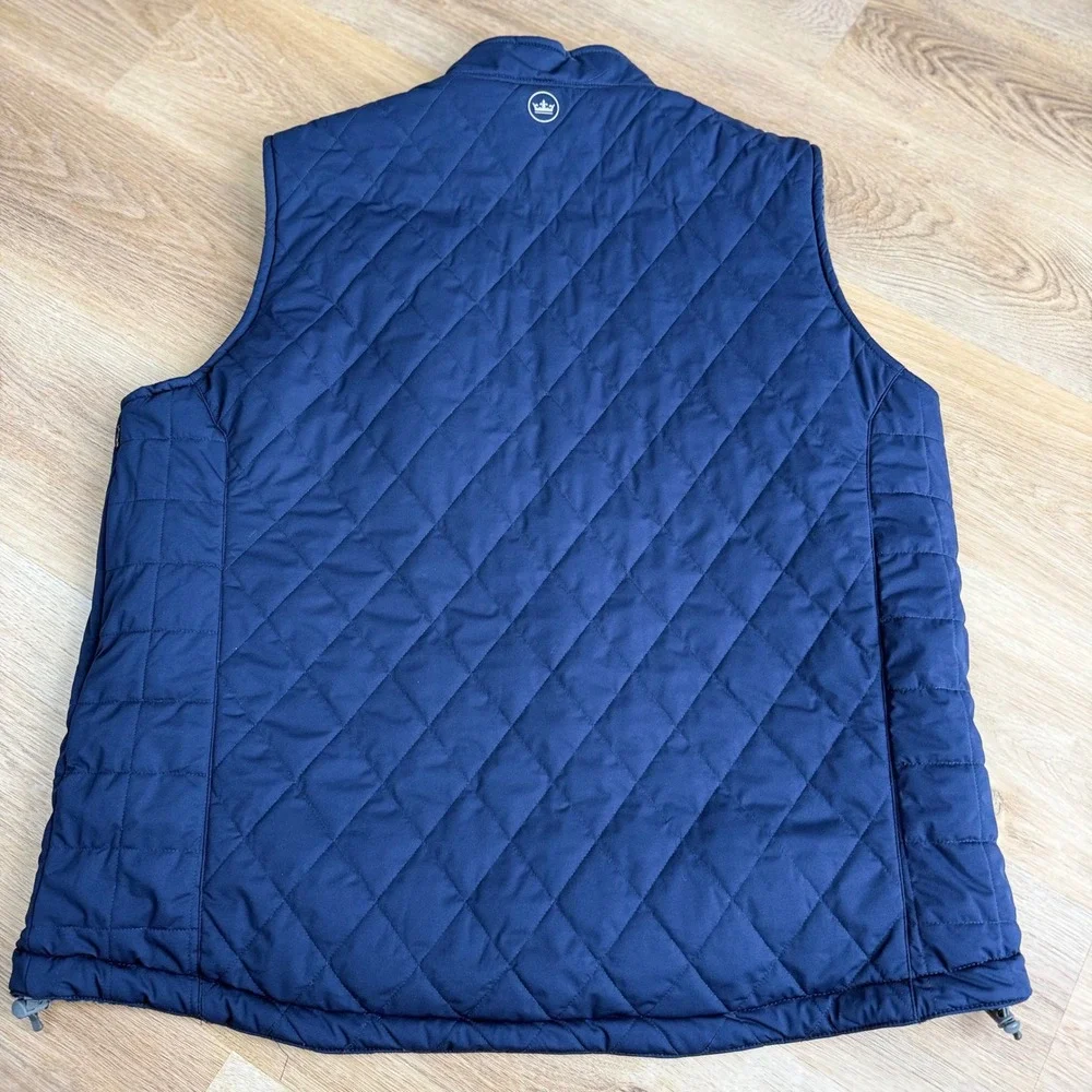 Peter Millar Blue Reversible Quilted/Fair Isle Fleece Vest Mens XL Gorpcore